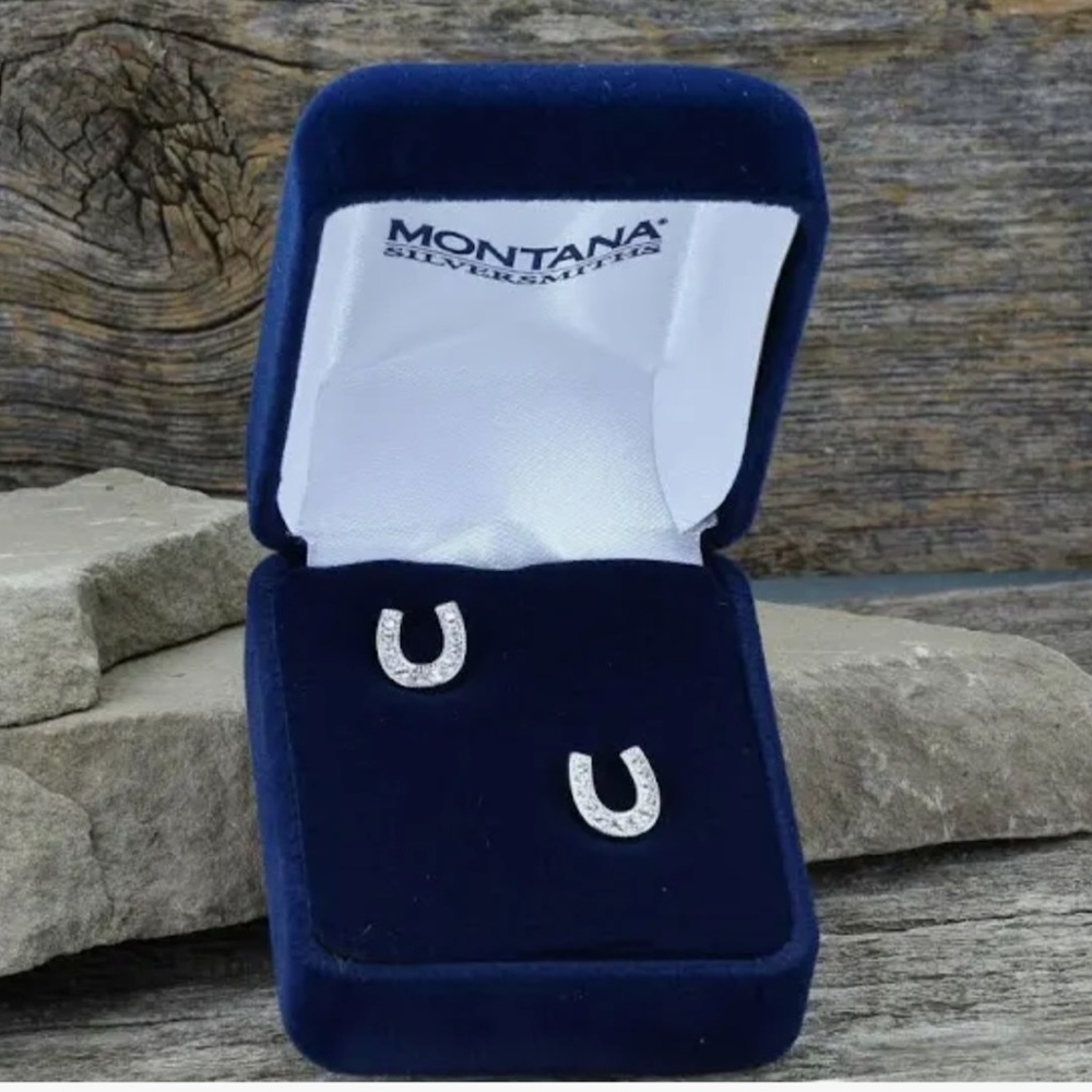 *Rodeo Season is here* Montana Silversmiths Stuck on Luck Horseshoe Earrings - Picture 5 of 5